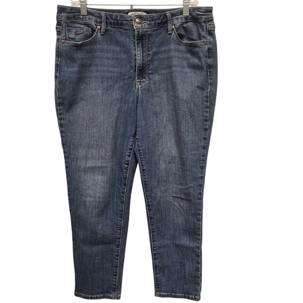 Nine West Gramercy Crop Jeans Womens‎ 14 Dark Wash High Rise Stretch Denim